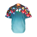 LED Christmas String Lights Print Men's Baseball Jersey
