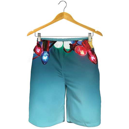 LED Christmas String Lights Print Men's Shorts