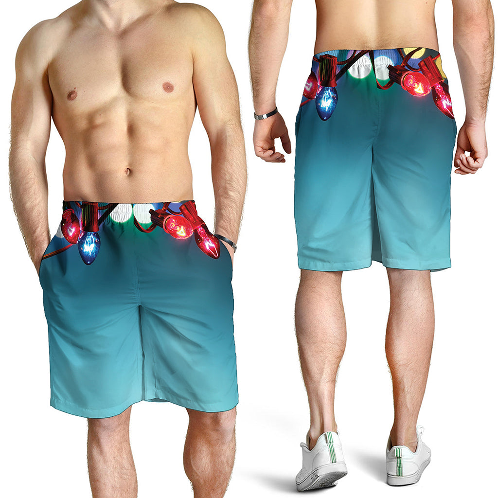 LED Christmas String Lights Print Men's Shorts