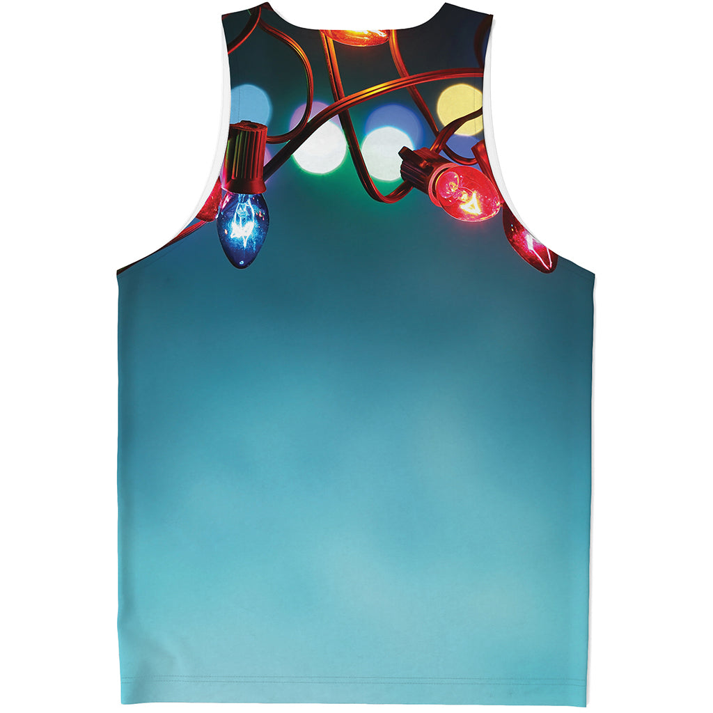 LED Christmas String Lights Print Men's Tank Top