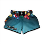 LED Christmas String Lights Print Muay Thai Boxing Shorts
