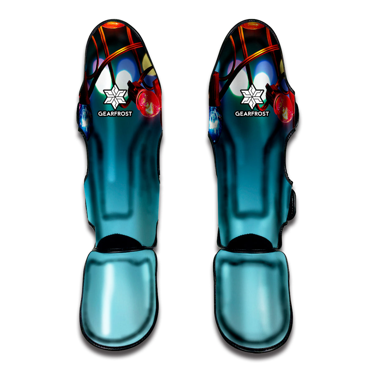 LED Christmas String Lights Print Muay Thai Shin Guard