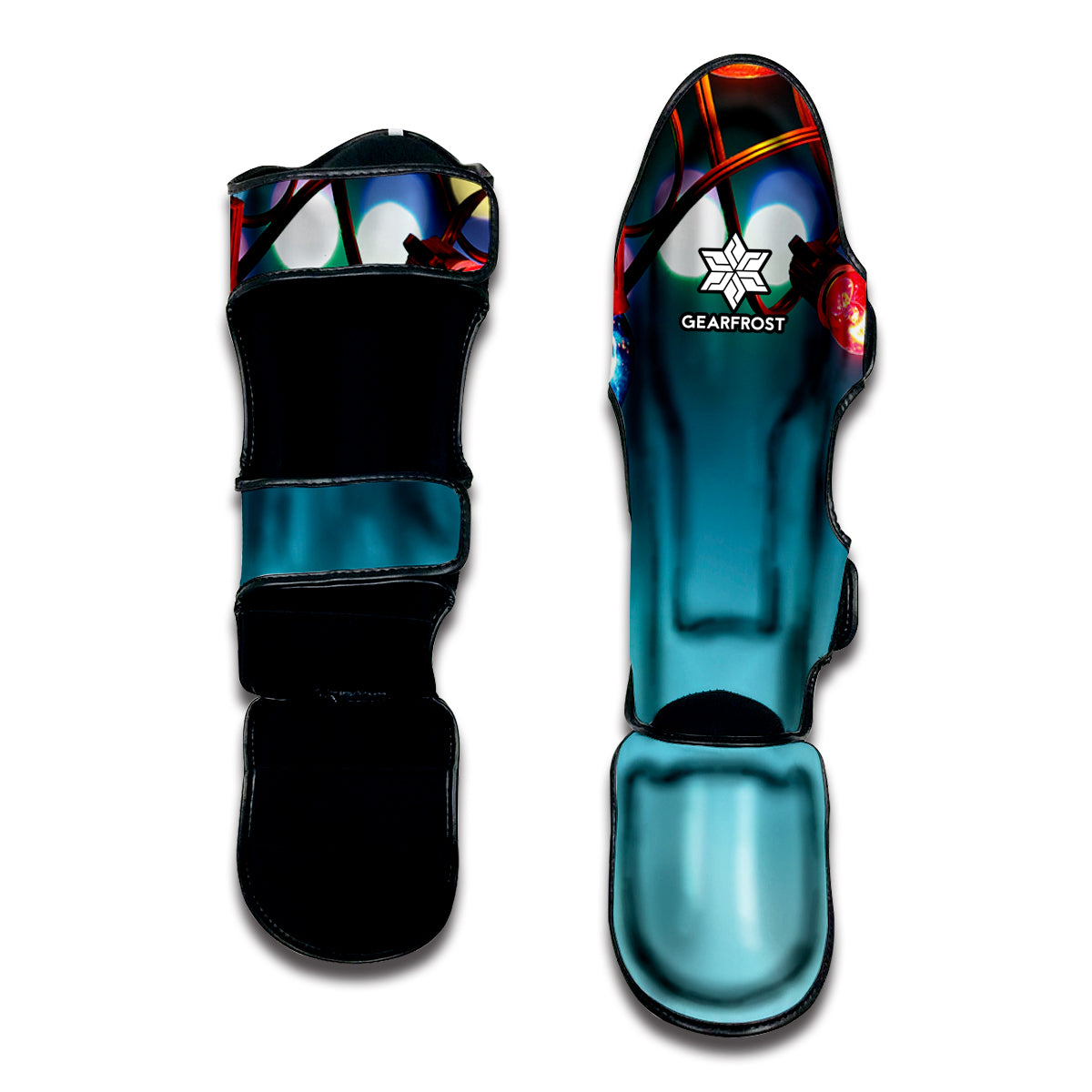 LED Christmas String Lights Print Muay Thai Shin Guard
