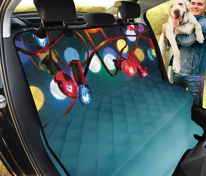 LED Christmas String Lights Print Pet Car Back Seat Cover
