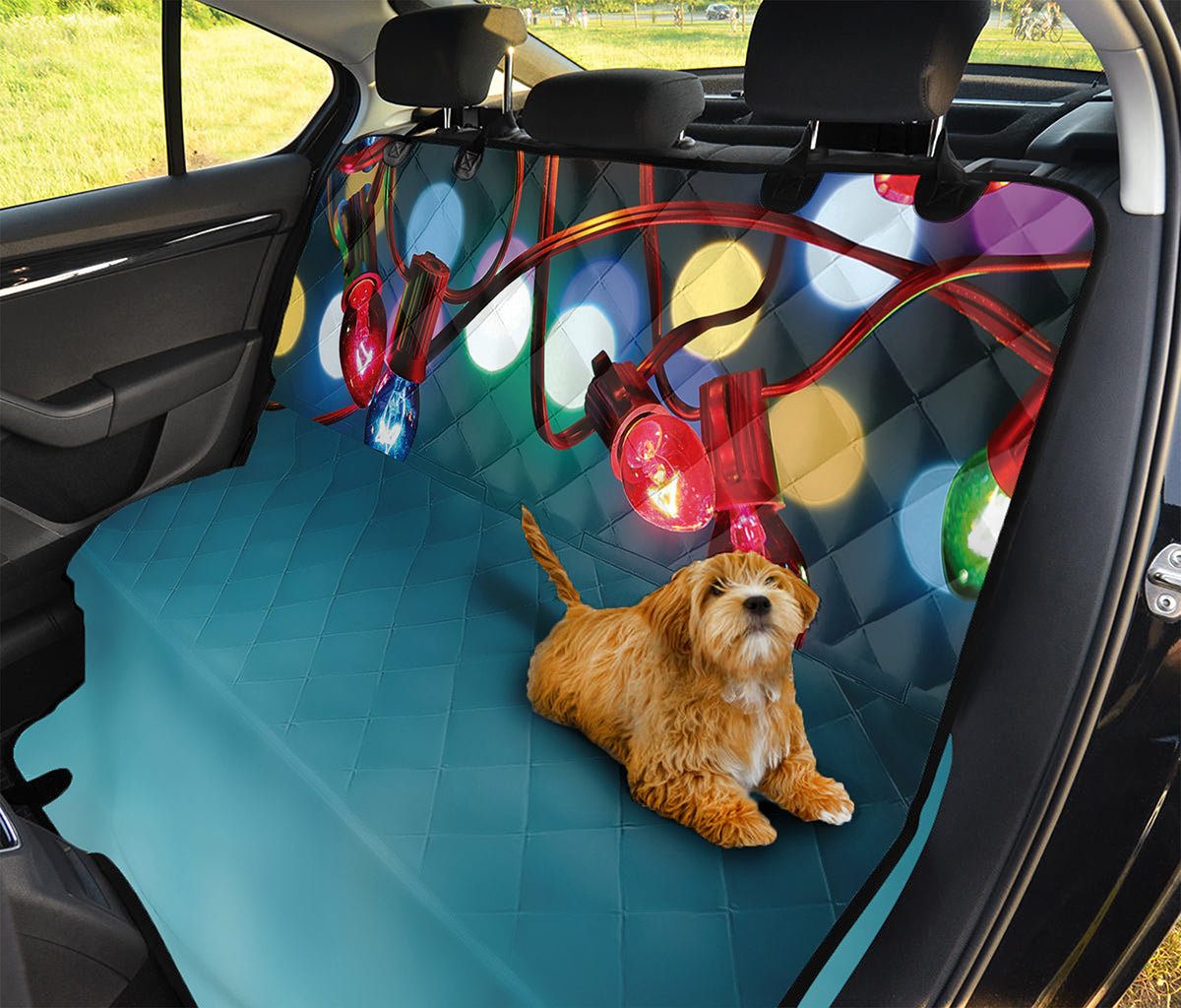 LED Christmas String Lights Print Pet Car Back Seat Cover