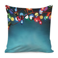 LED Christmas String Lights Print Pillow Cover