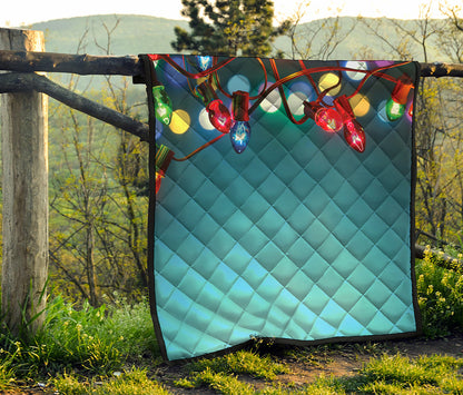 LED Christmas String Lights Print Quilt
