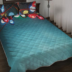 LED Christmas String Lights Print Quilt Bed Set