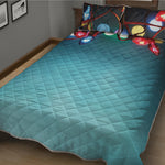 LED Christmas String Lights Print Quilt Bed Set