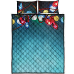 LED Christmas String Lights Print Quilt Bed Set