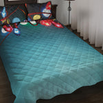 LED Christmas String Lights Print Quilt Bed Set