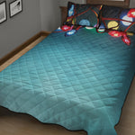 LED Christmas String Lights Print Quilt Bed Set