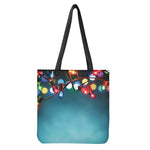 LED Christmas String Lights Print Tote Bag