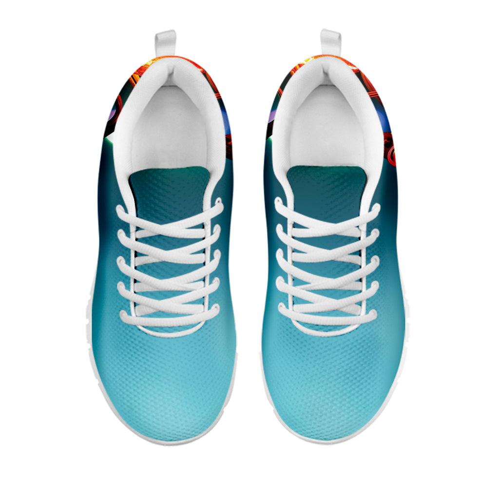 LED Christmas String Lights Print White Sneakers