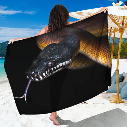 Leiopython Snake Print Beach Sarong Wrap