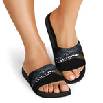 Leiopython Snake Print Black Slide Sandals