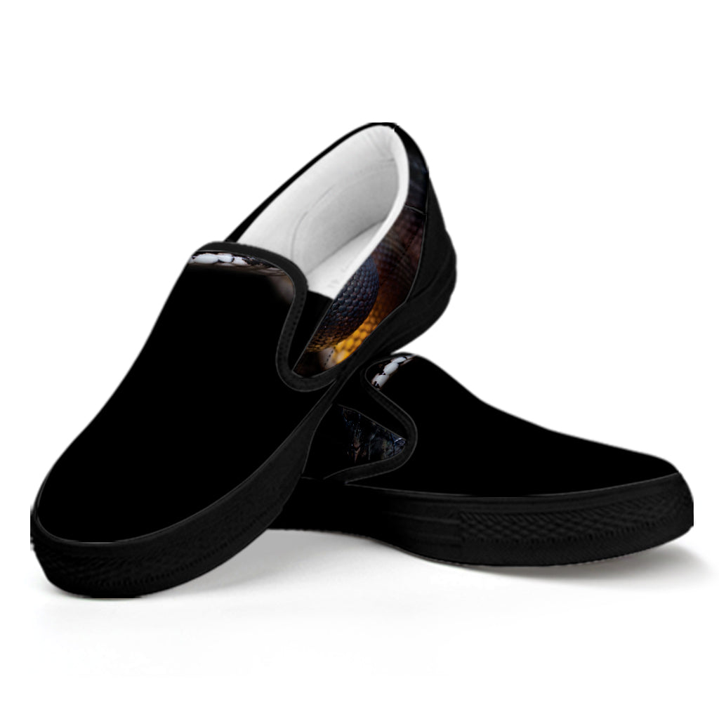 Leiopython Snake Print Black Slip On Shoes
