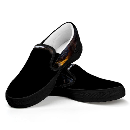 Leiopython Snake Print Black Slip On Shoes