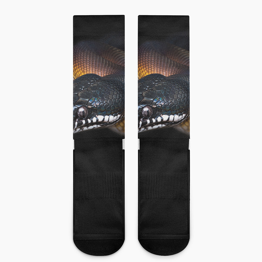 Leiopython Snake Print Crew Socks