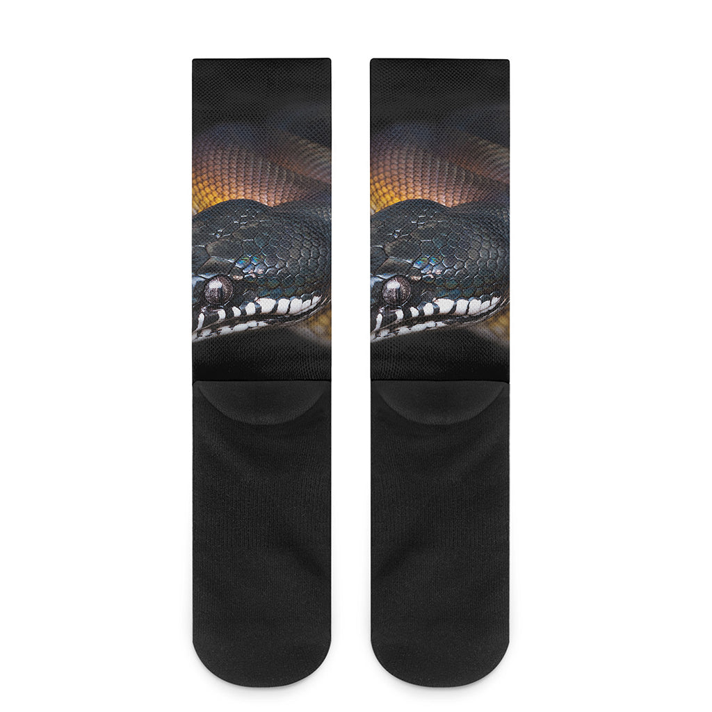 Leiopython Snake Print Crew Socks