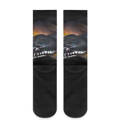 Leiopython Snake Print Crew Socks