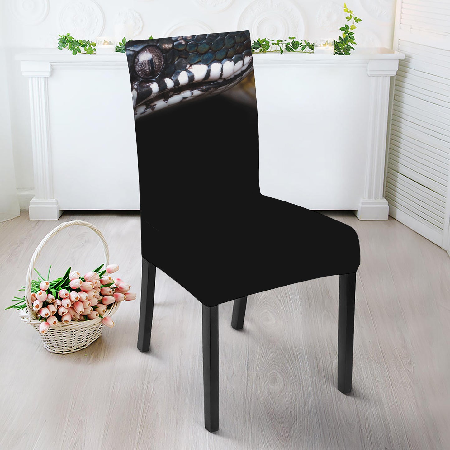 Leiopython Snake Print Dining Chair Slipcover