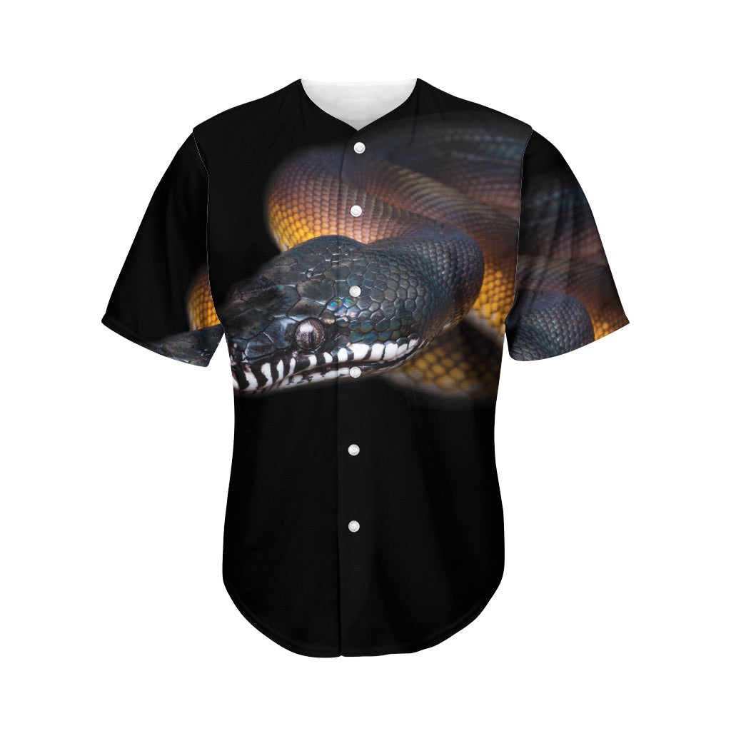 Leiopython Snake Print Men's Baseball Jersey