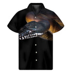Leiopython Snake Print Men's Short Sleeve Shirt