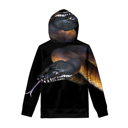 Leiopython Snake Print Pullover Hoodie