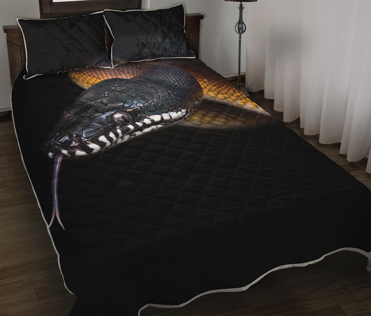Leiopython Snake Print Quilt Bed Set
