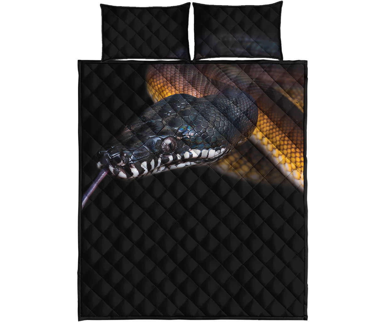 Leiopython Snake Print Quilt Bed Set