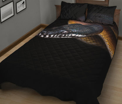 Leiopython Snake Print Quilt Bed Set