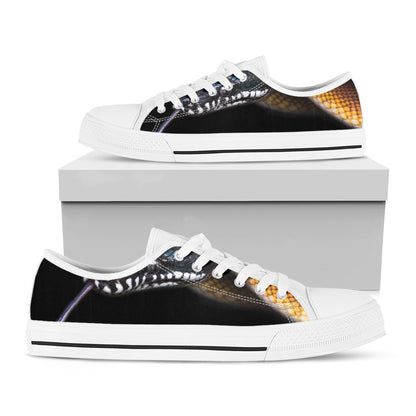 Leiopython Snake Print White Low Top Shoes