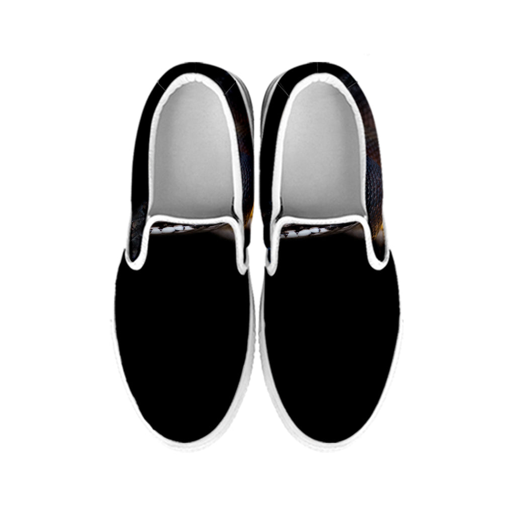 Leiopython Snake Print White Slip On Shoes