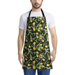 Lemon And Flower Pattern Print Apron