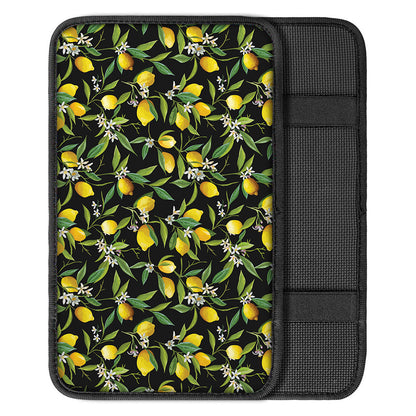 Lemon And Flower Pattern Print Car Center Console Cover