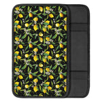 Lemon And Flower Pattern Print Car Center Console Cover