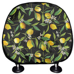 Lemon And Flower Pattern Print Car Headrest Covers