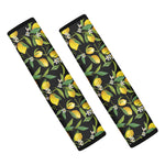 Lemon And Flower Pattern Print Car Seat Belt Covers