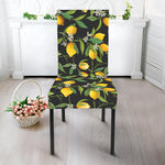 Lemon And Flower Pattern Print Dining Chair Slipcover