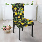 Lemon And Flower Pattern Print Dining Chair Slipcover
