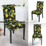 Lemon And Flower Pattern Print Dining Chair Slipcover