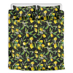 Lemon And Flower Pattern Print Duvet Cover Bedding Set