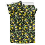 Lemon And Flower Pattern Print Duvet Cover Bedding Set