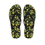 Lemon And Flower Pattern Print Flip Flops