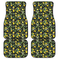 Lemon And Flower Pattern Print Front and Back Car Floor Mats
