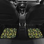 Lemon And Flower Pattern Print Front and Back Car Floor Mats