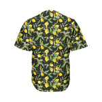 Lemon And Flower Pattern Print Men's Baseball Jersey