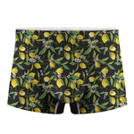 Lemon And Flower Pattern Print Men's Boxer Briefs