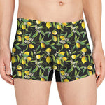 Lemon And Flower Pattern Print Men's Boxer Briefs
